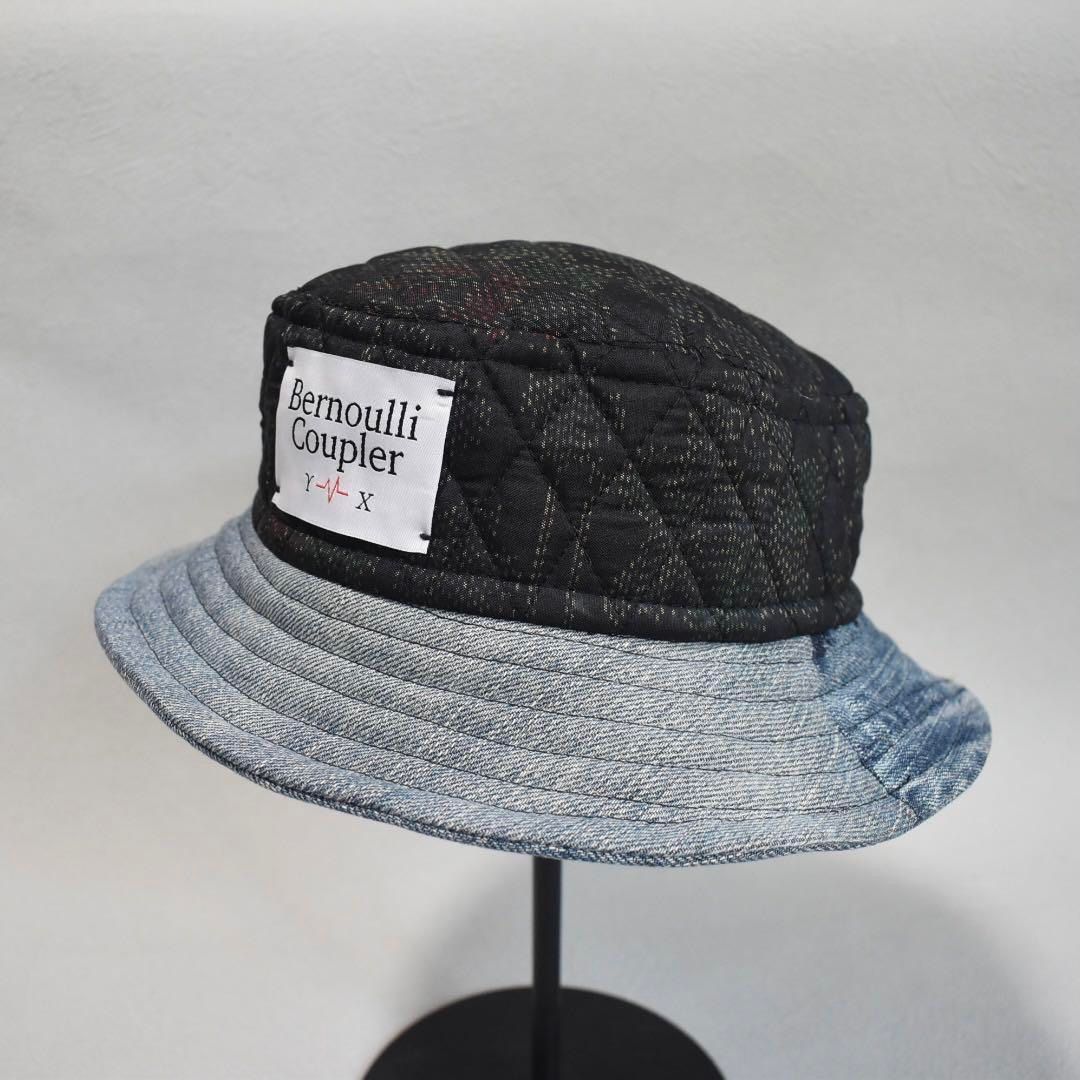 【Bernoulli Coupler】着物デニムキルティング　バケットハット　58