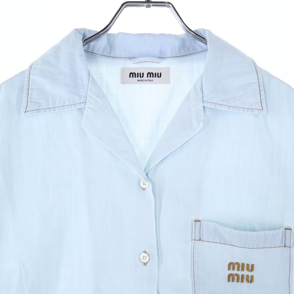 miumiu (ミュウミュウ) 1ポケット ロゴエンブロイダリー 半袖  