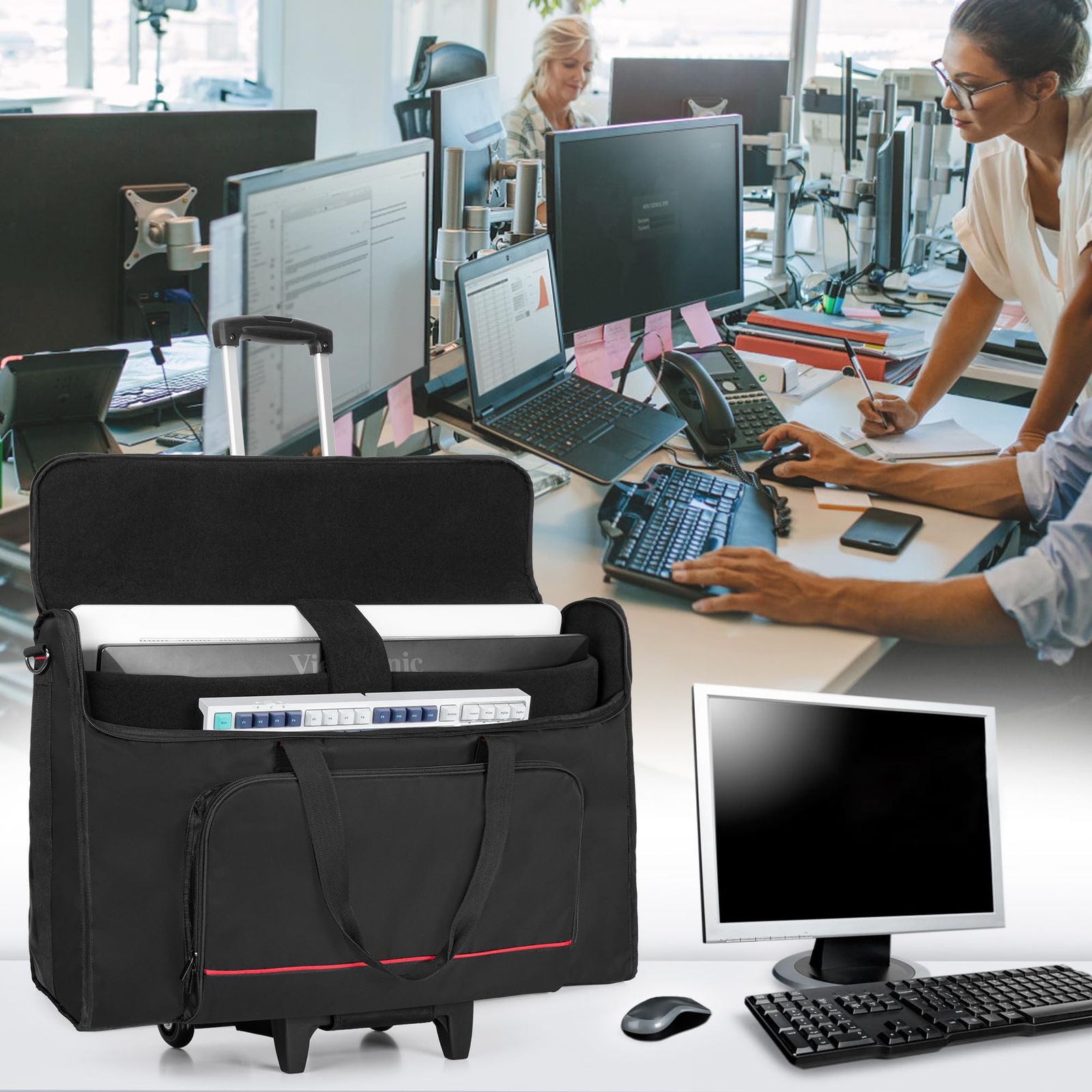 ホイール付き 液晶ディスプレイ用キャリングバッグ