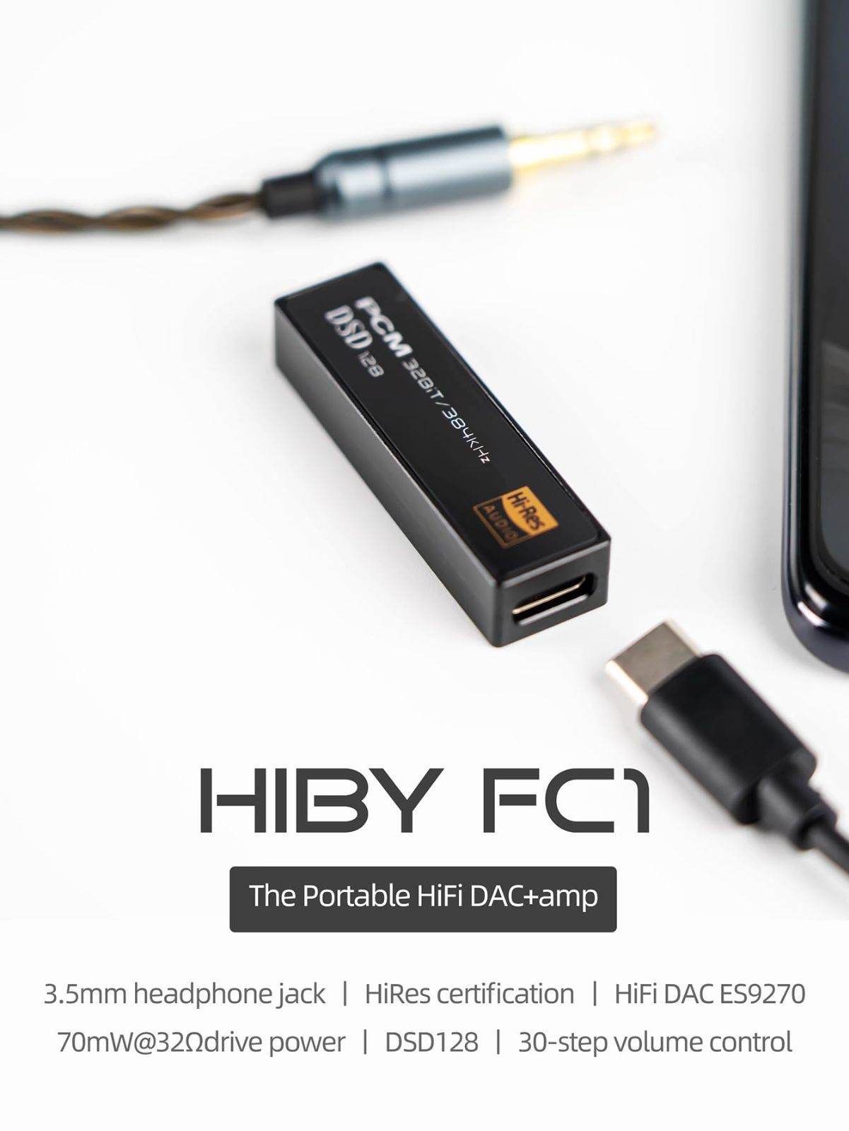 HiBy Music FC1 ポータブルヘッドホンアンプ USB DAC - オーディオ機器