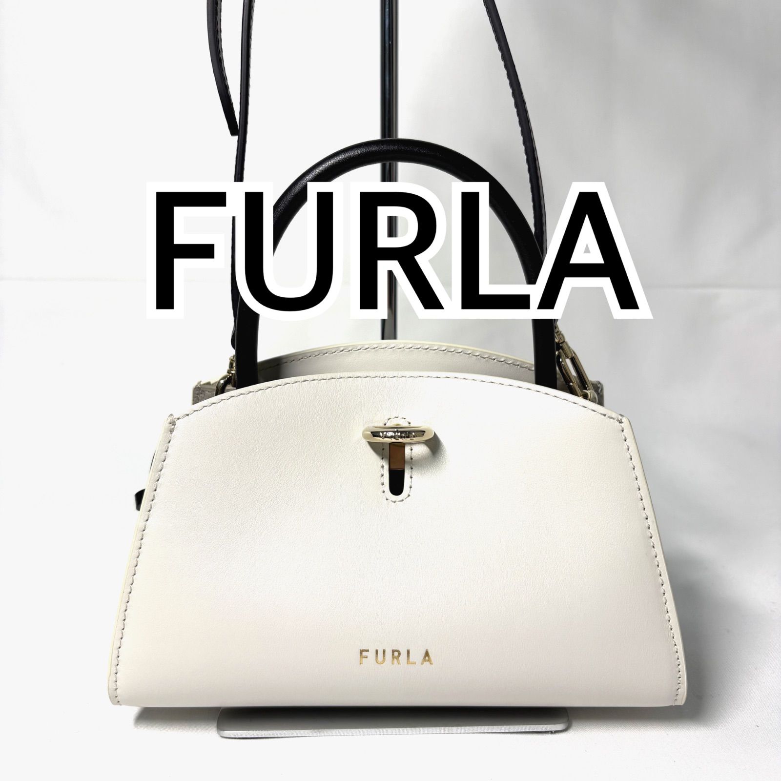 美品】FURLA フルラ レザー ジェネシー ハンドバッグ ショルダーバッグ 