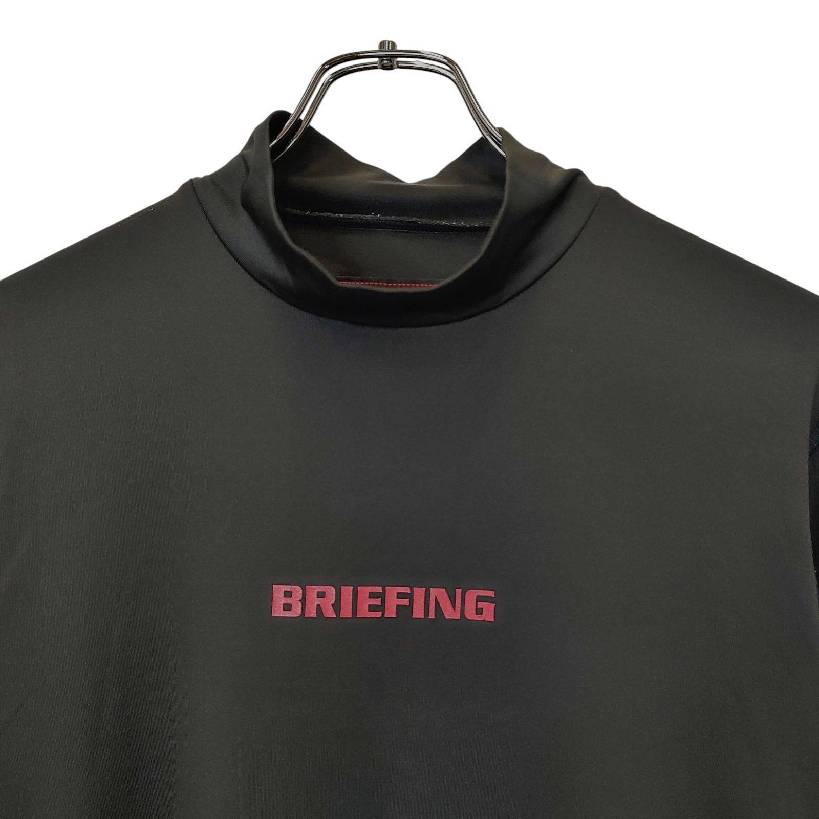 BRIEFING GOLF ブリーフィングゴルフ 22SS TOUR LS HIGH NECK 長袖 モックネック Tシャツ BBG221M09 M ブラック レッド メンズ LLC-HASEGAWATOSO_COM