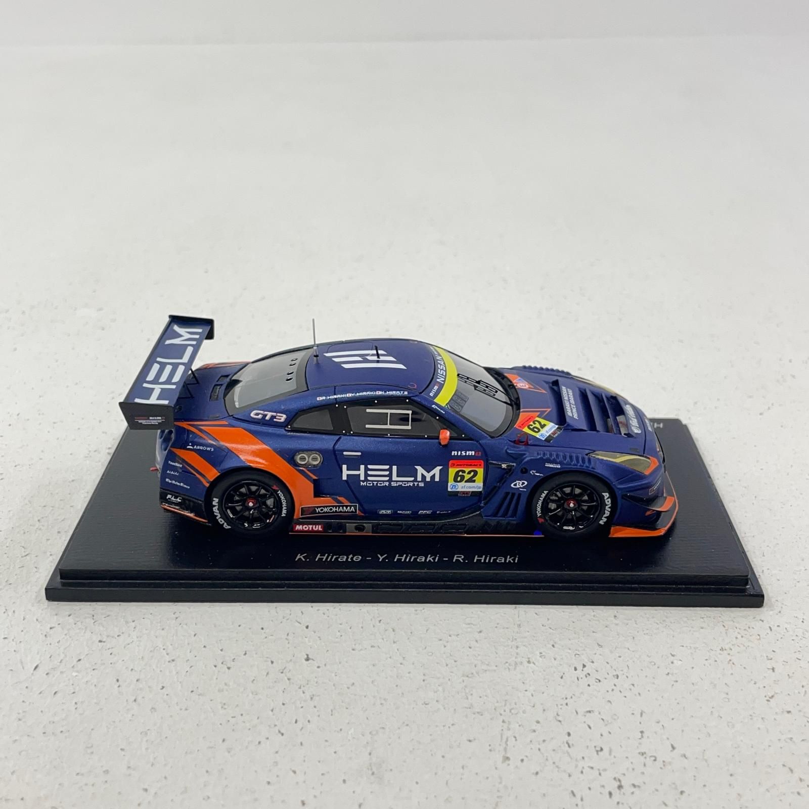 【尾張小牧店】 中古 Spark 1/43 HELM MOTORSPORTS GT-R No.62 HELM MOTORSPORTS GT300 SUPER GT 2024 K. Hirate - Y. Hiraki - R. Hiraki 【727】 尾張小牧店】 中古 Spark 1/43 HELM MOTORSPORTS GT-R No.62