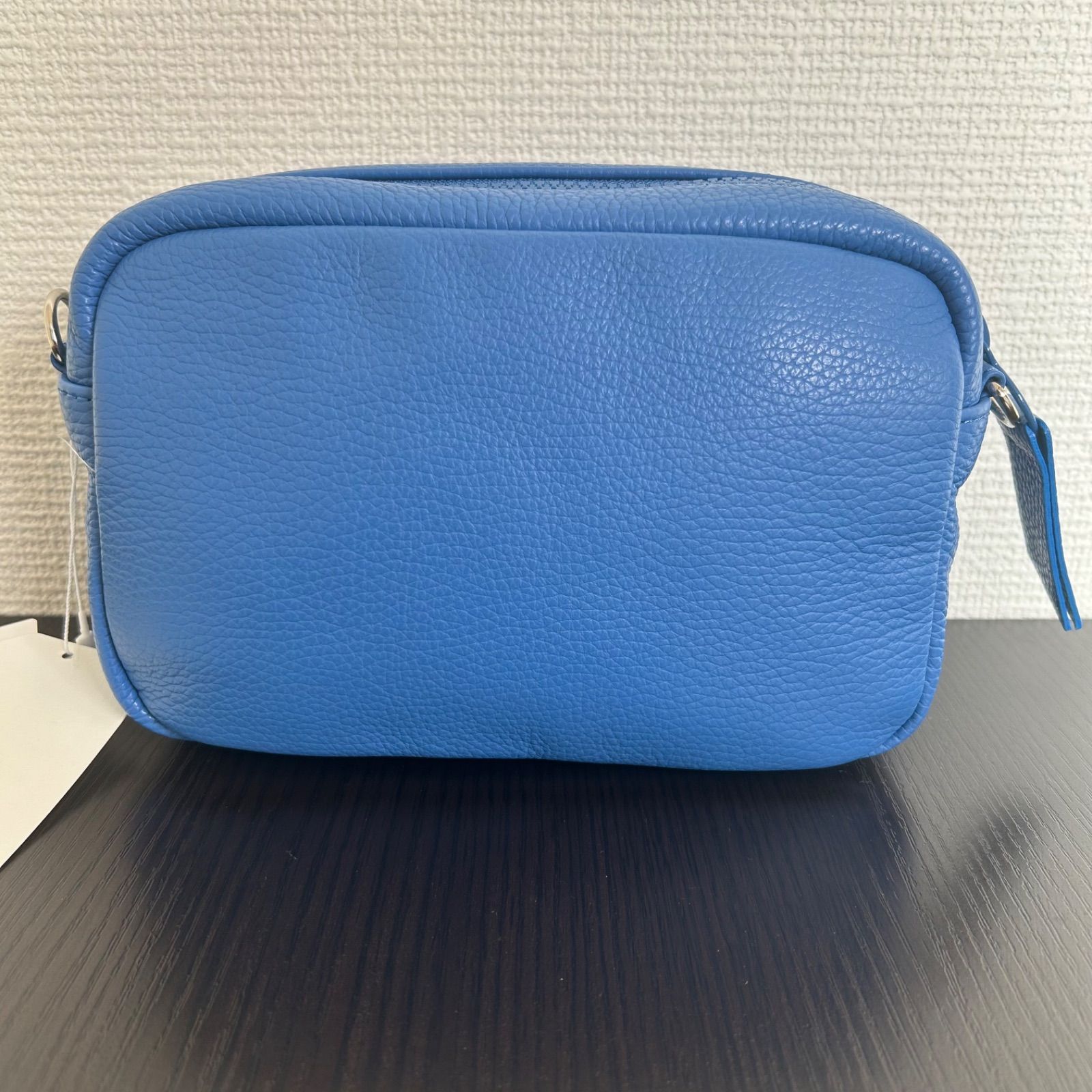 イッテンイッテン レザーミニショルダーバッグブルー