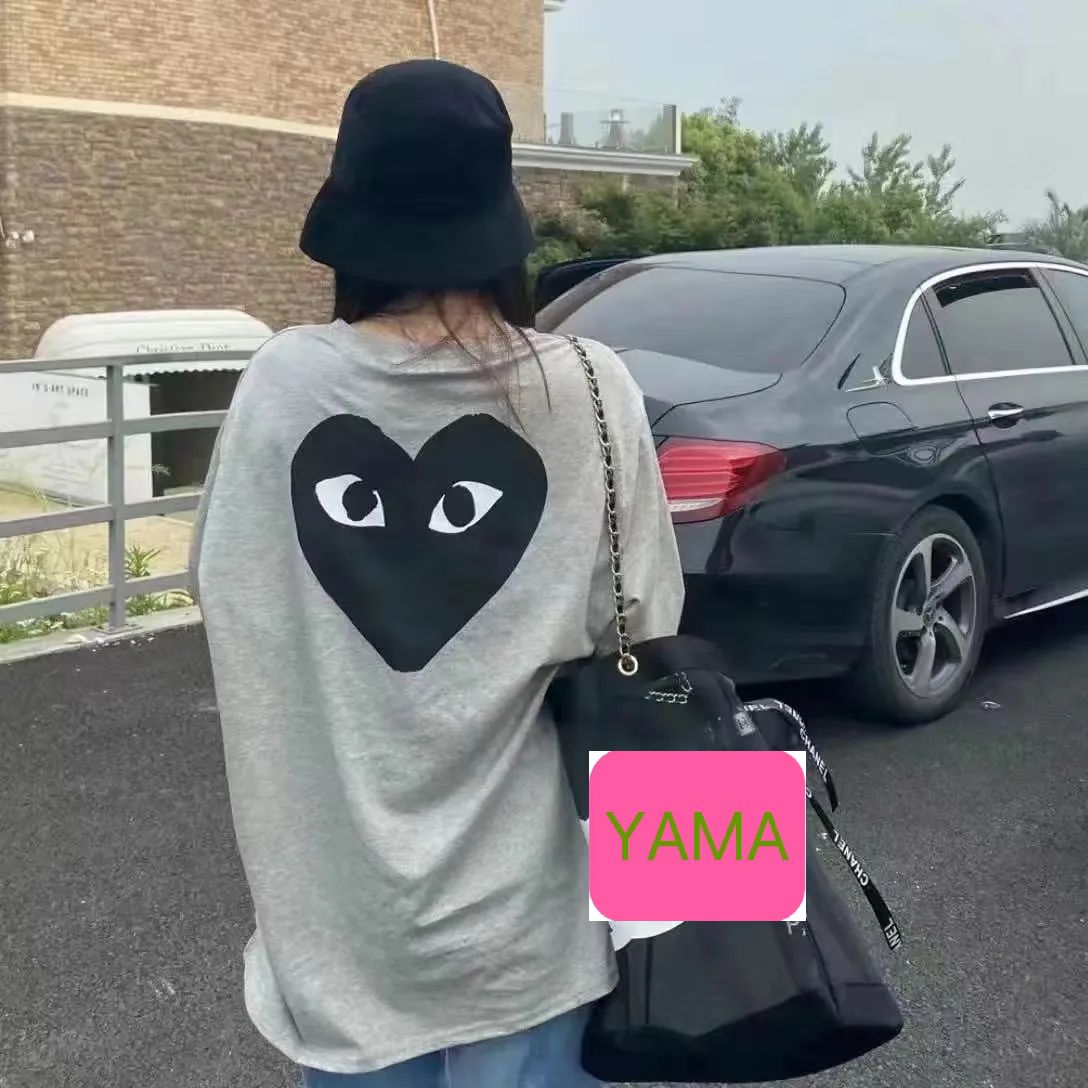 お洒落 男女兼用 PLAYCOMME DES GARÇONSプレイ コムデギャルソン ハートロゴ 半袖クルーネックTシャツ ユニセックス