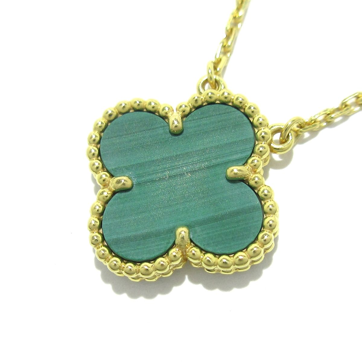 VanCleef u0026 Arpels(ヴァンクリーフu0026アーペル) ネックレス美品  ヴィンテージアルハンブラ K18YG×マラカイト