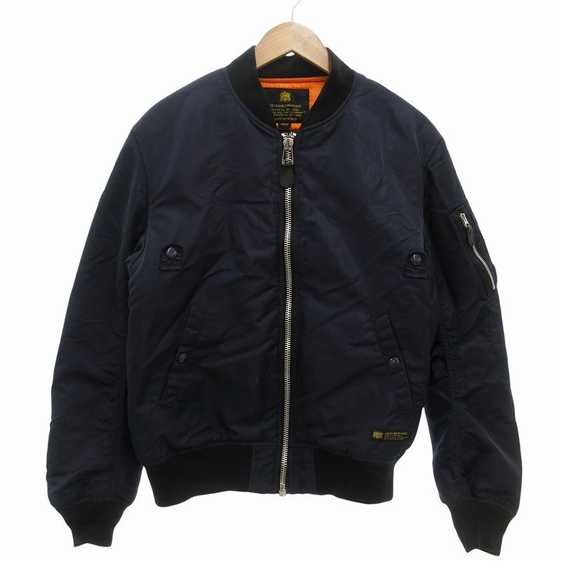 ネイバーフッド NEIGHBORHOOD MA-1 N-JKT フライトジャケット ブルゾン ミリタリー L 紺 ネイビー /FF GY01