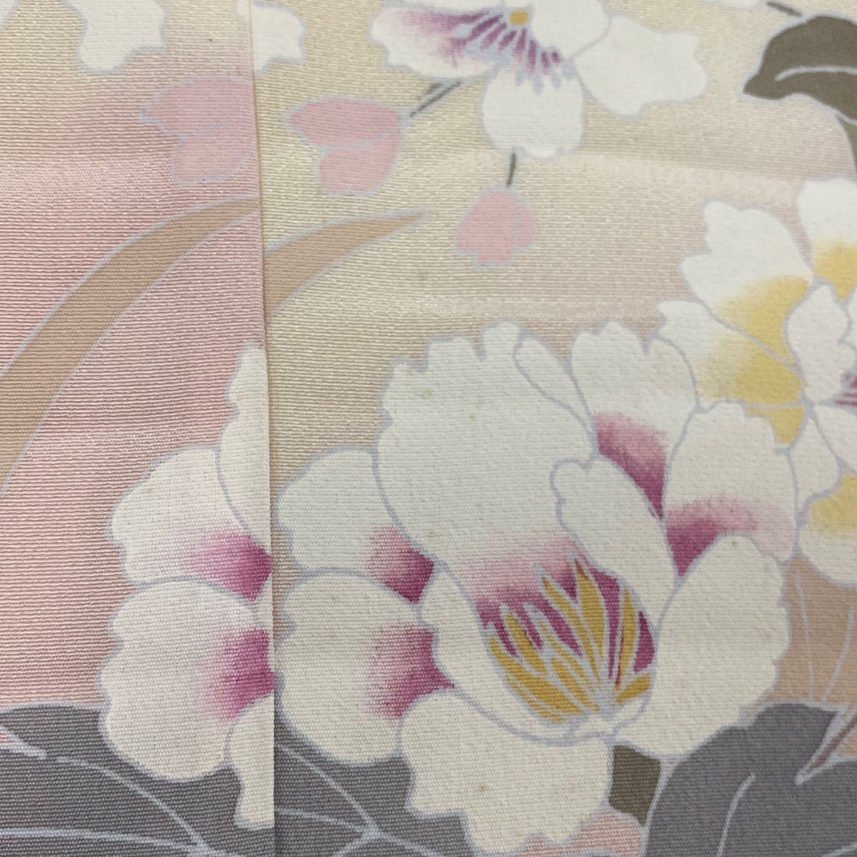 訪問着 身丈183cm 裄丈72cm 未仕立て 仮絵羽 枝花 染め分け