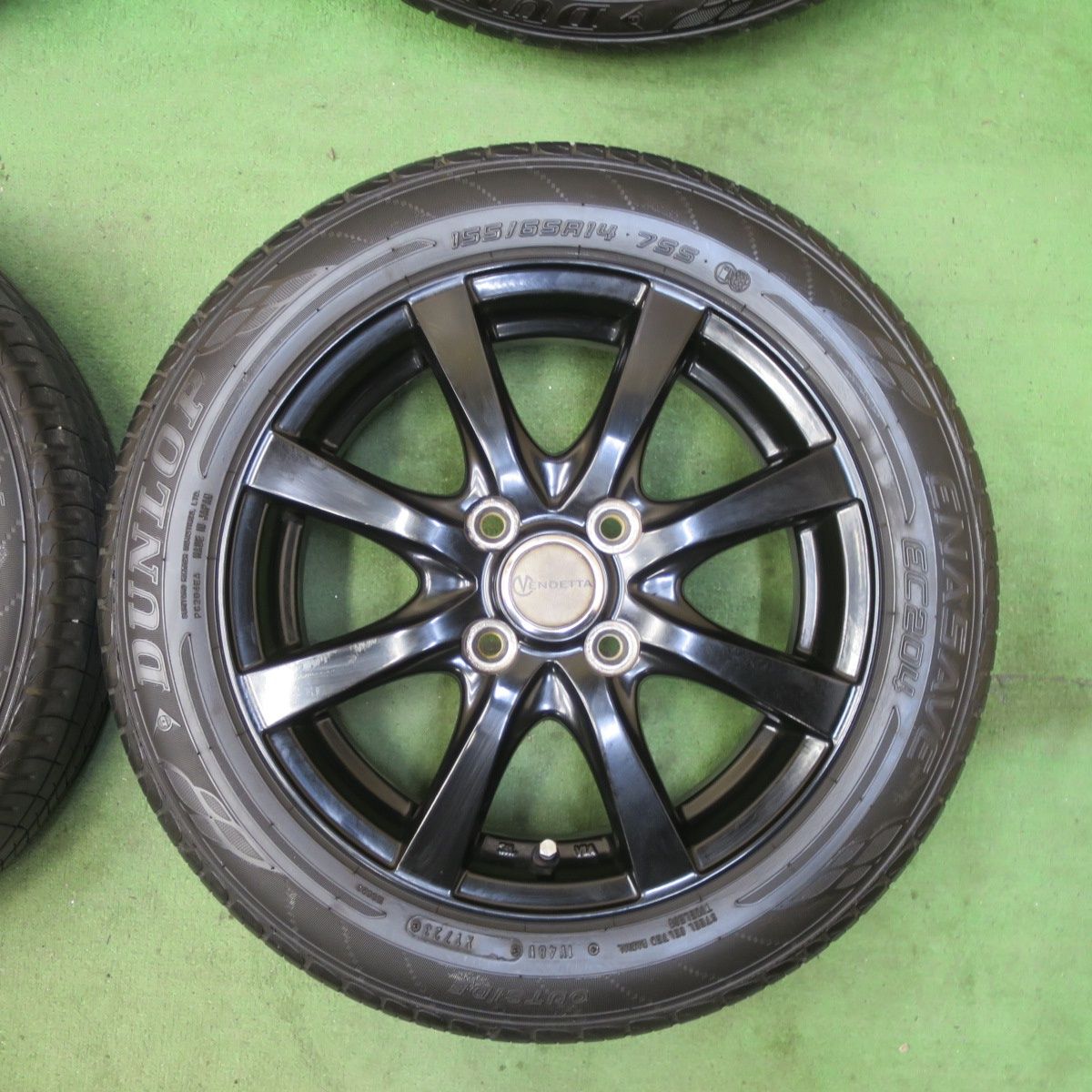 キレイ 23年 155 65R14 ダンロップ エナセーブ EC204 VENDETTA ベンデッタ 14インチ PCD100 4H 5092603TTノ FFCRYSTALESIA_COM