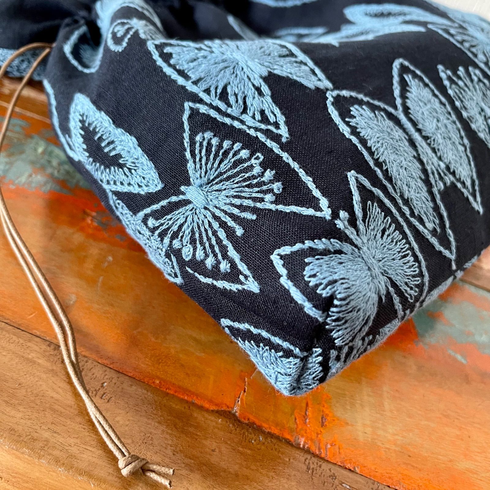 ミナペルホネン生地使用 ✳︎ sky flower 巾着バッグ - メルカリ 