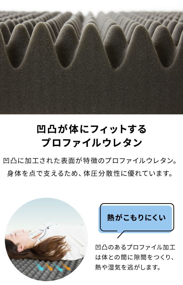 マットレス 折りたたみ 高反発 セミシングル 3つ折り 密度25D 硬さ190N