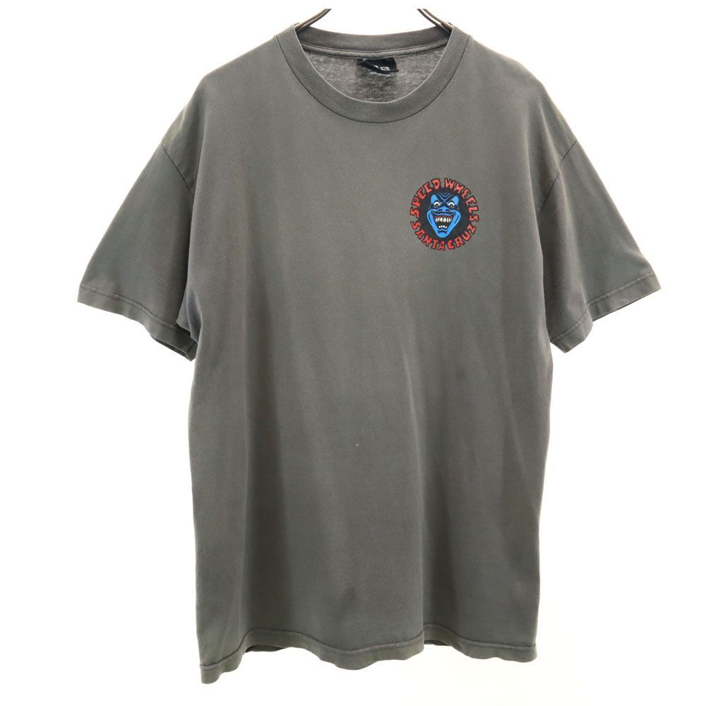 NHS プリント 半袖 Tシャツ グレー系 メンズ 古着 【240509】 メール便可
