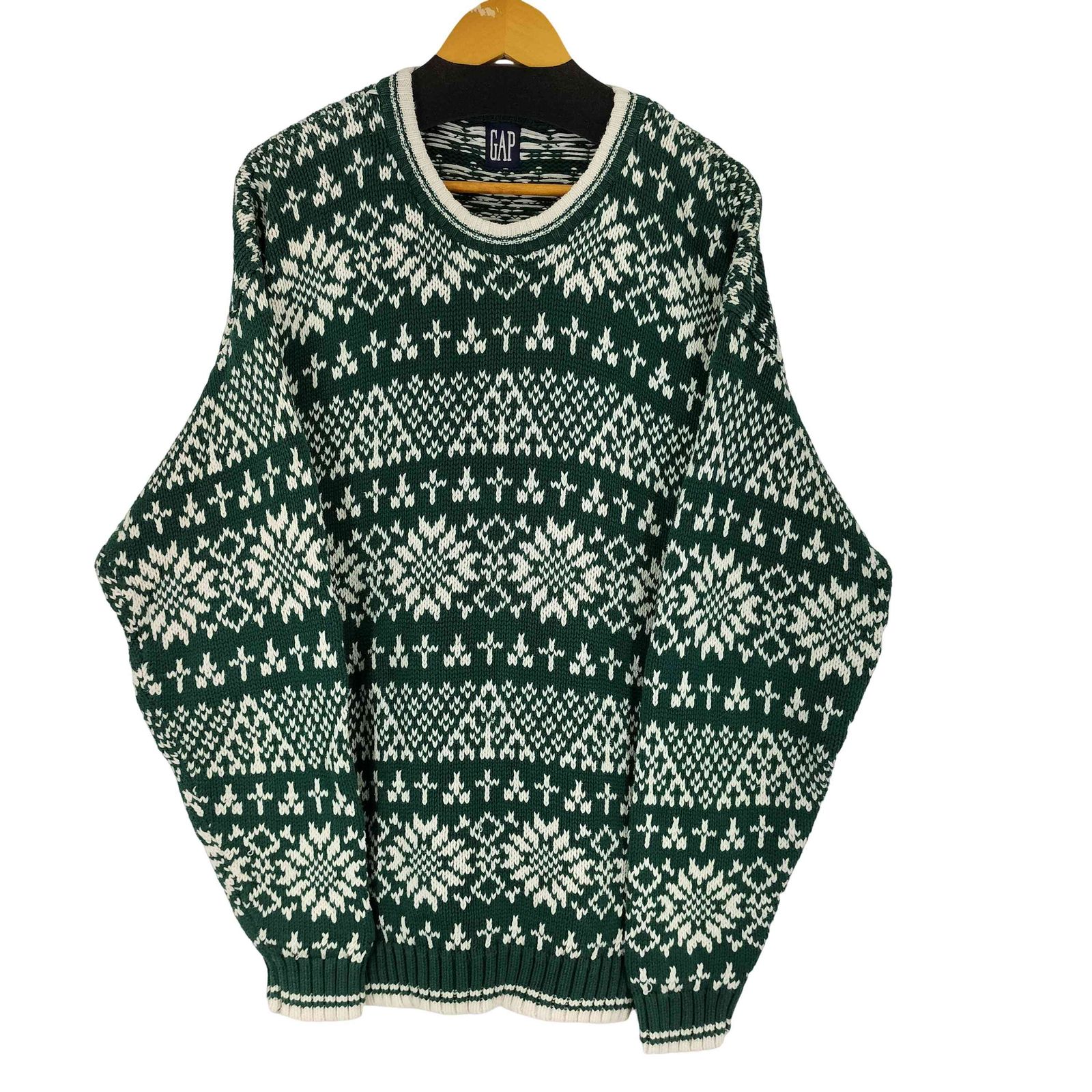 ギャップ Gap 90s OLD バーズアイ ノルディックコットンニット メンズ 