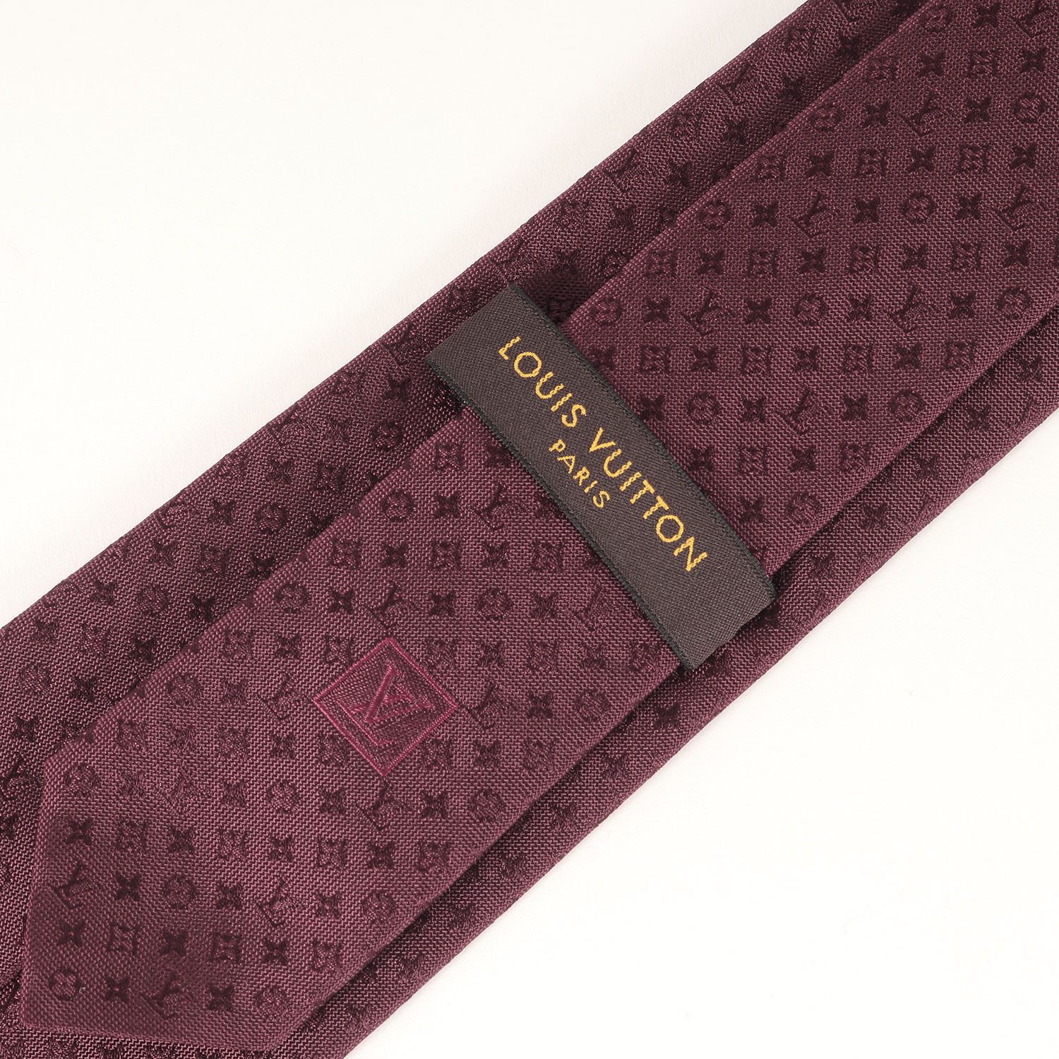 美品 LOUIS VUITTON ルイヴィトン ネクタイ バーガンディー LV柄 美品 LOUIS VUITTON ルイヴィトン ネクタイ バーガンディー LV柄