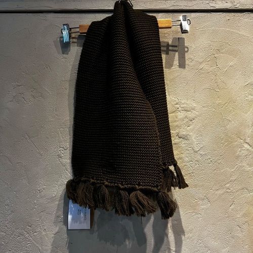 BUTCHER PRODUCTS ブッチャープロダクツ クロスニットマフラー ブラウン SIZE F 代官山A05