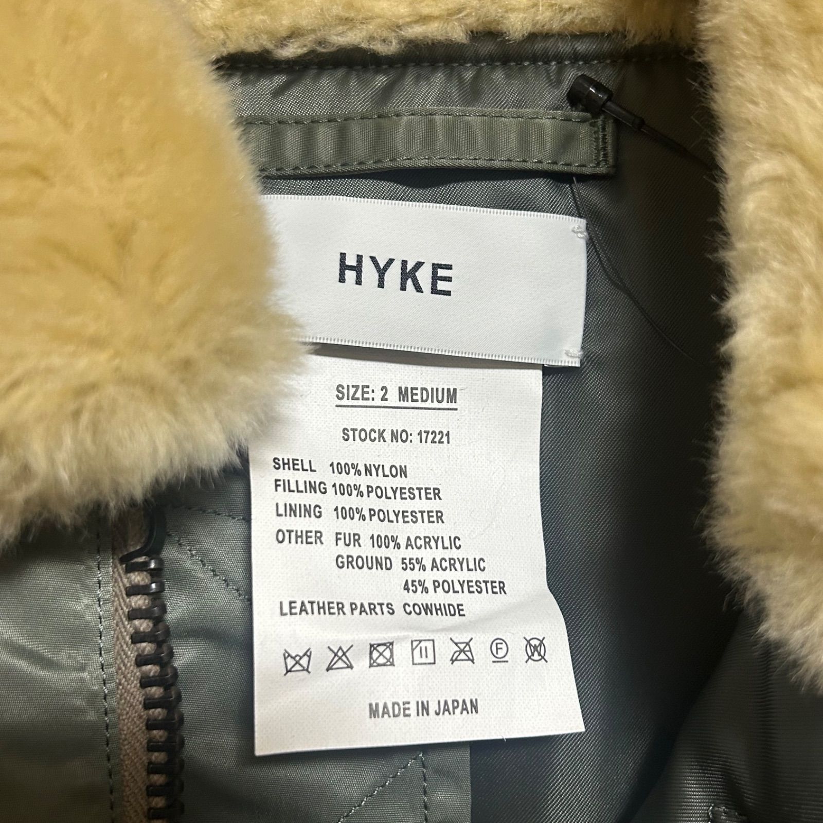 激安売品HYKE ハイク MA-1 フライト ジャケット size2 ジェンダーレス ジャケット・アウター