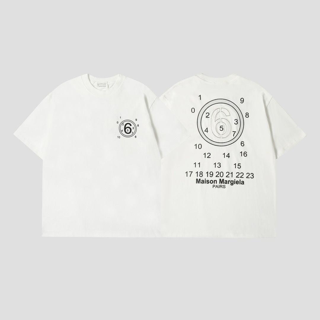 Maison Margiela MM6 クリエイティブデザイン・ファッションカジュアル 半袖 Tシャツ  レディース メンズ ファッション 人気 春夏 男女兼用 ホワイト（04050108）