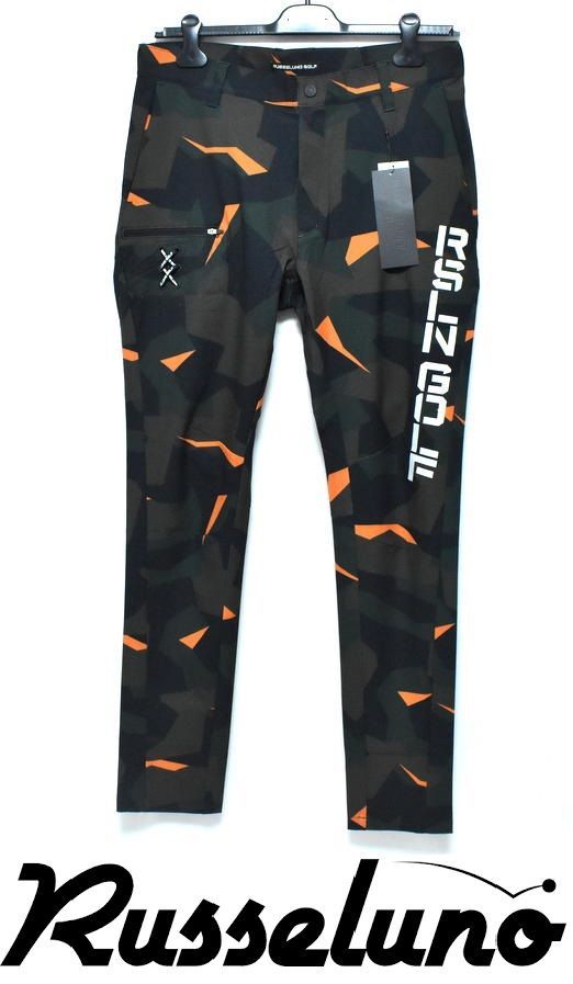 新品 RUSSELUNO GOLF ロゴ カモフラ ストレッチパンツ 6 定価2万