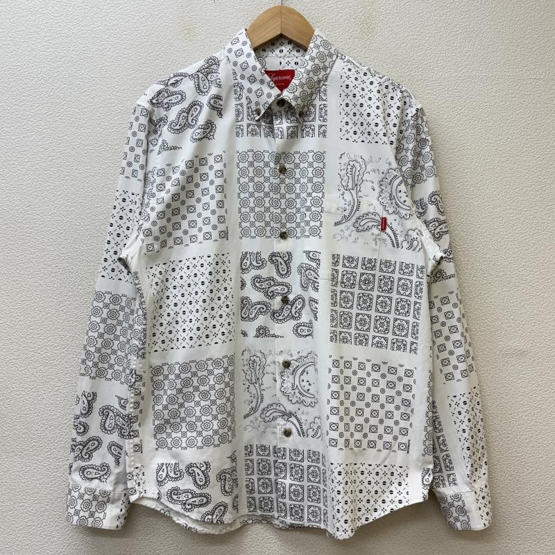 Supreme シュプリーム シャツ ブラウス 長袖 20SS Paisley Grid Shirt ペイズリー バンダナ柄 ボタンダウン グリッド 長袖 シャツ 白 ホワイト