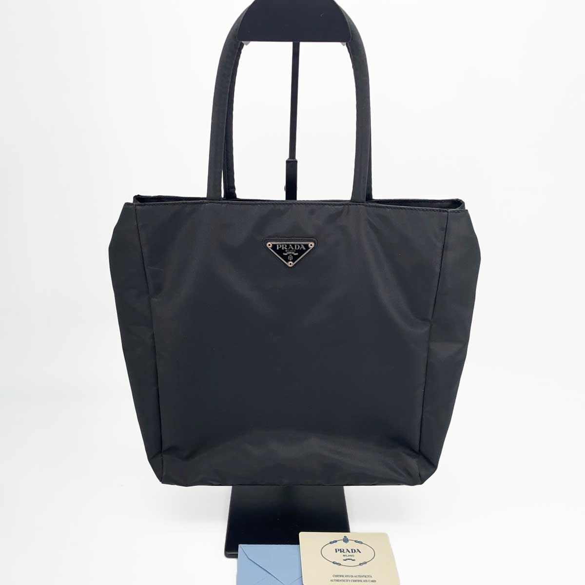 PRADA プラダ テスートナイロン トートバッグ ショルダーバッグ 金ロゴ 黒 プラダ PRADA テスート ショルダー ブラック ナイロン レザー