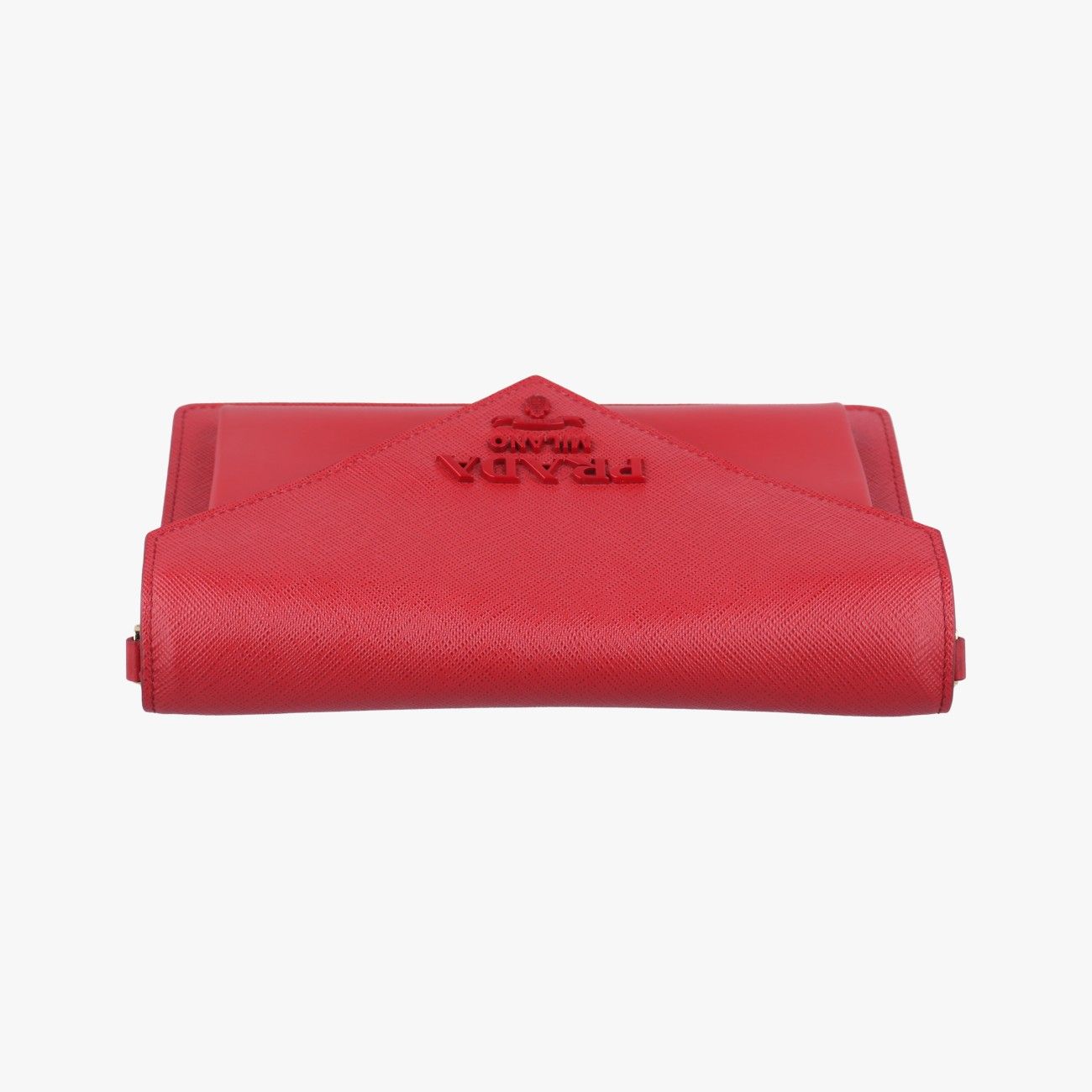 PRADA プラダ エンベロープ 財布 ウォレット レザー サフィアーノ レター プラダPradaモノクローム エンベロープレッドサフィアーノレザー