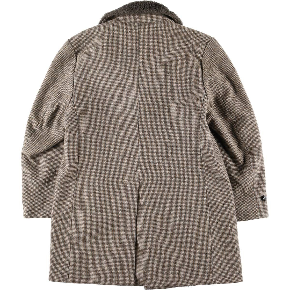 【80s vintage】ジップアップブルゾン　ウール　千鳥格子　短丈　古着 80s vintage】ジップアップブルゾン 裏地ボア 短丈 ボックス