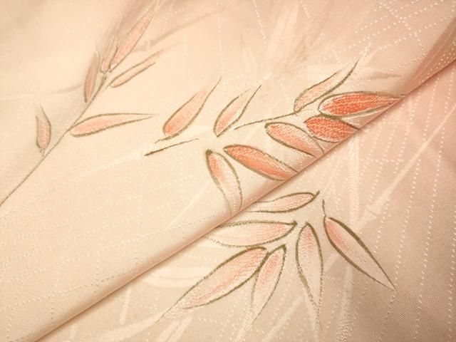 平和屋着物▽上質な小紋　単衣　地紋起こし　手描き　笹文　暈し染め　正絹　逸品　DAAT4422du 平和屋着物▽上質な小紋 単衣 地紋起こし 手描き 笹文 暈し染め 正絹