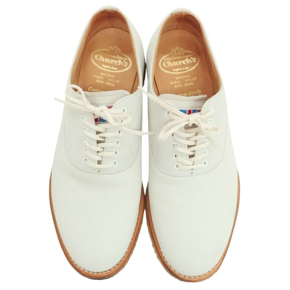チャーチ CHURCH S ヌバックレザー オックスフォードシューズ オフホワイト サイズ75 メンズ