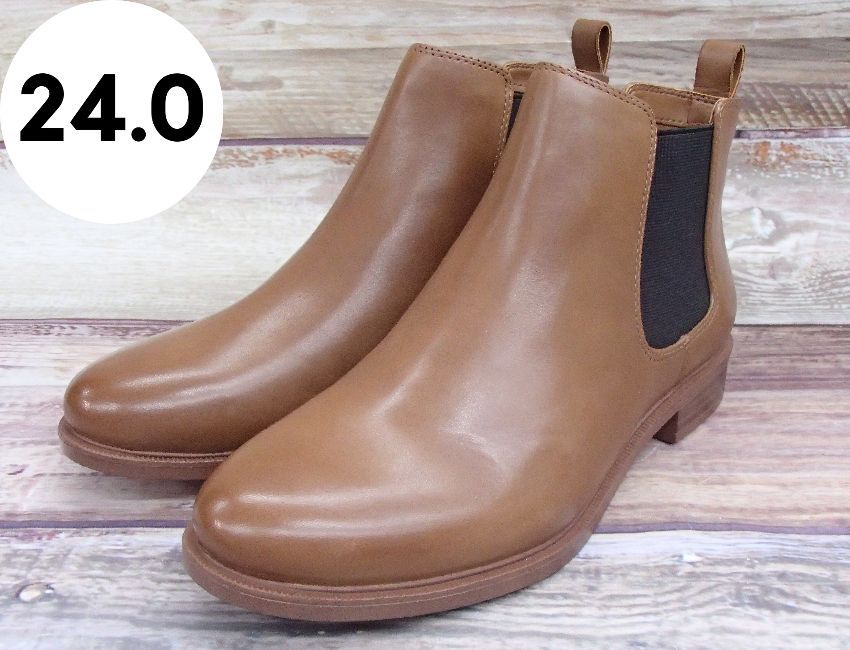 CLARKS レディース ブーツ テイラーシャイン タン レザー US サイズ: 7.5 UK カラー: ブラウン