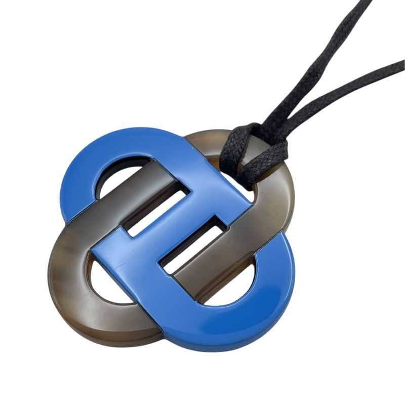 エルメス HERMES イザティス ネックレス ブルー バッファロー