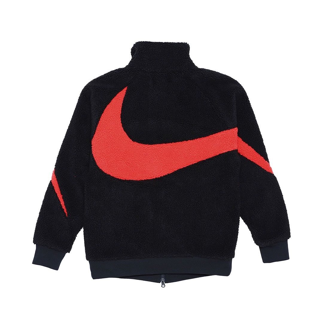 新品】NIKE ナイキ リバーシブル ボアジャケット SWOOSH レッド - メルカリ