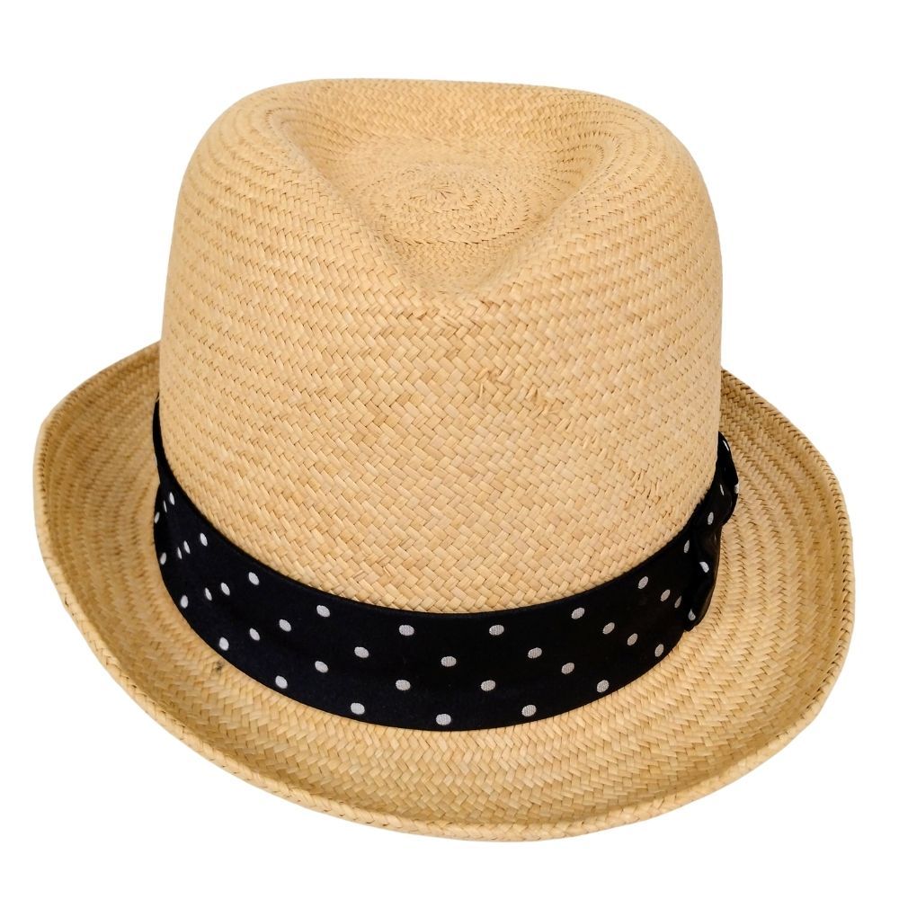 【試着のみレベル】【美品】ワコマリア　パナマハット　専用BOX付 ワコマリア ドットリボンパナマハット M 美品】ワコマリア パナマ