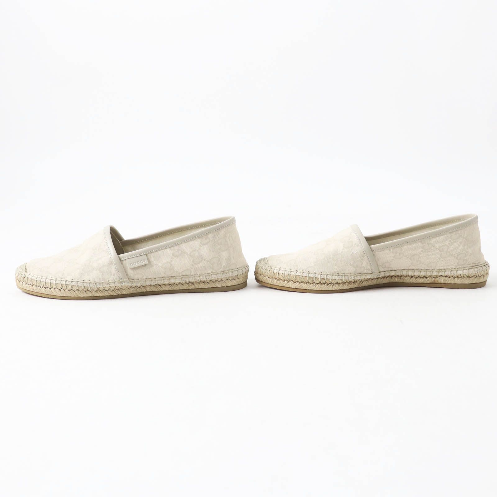 未使用品◎GUCCI グッチ 466902 GGキャンバス レザー エスパドリーユ 