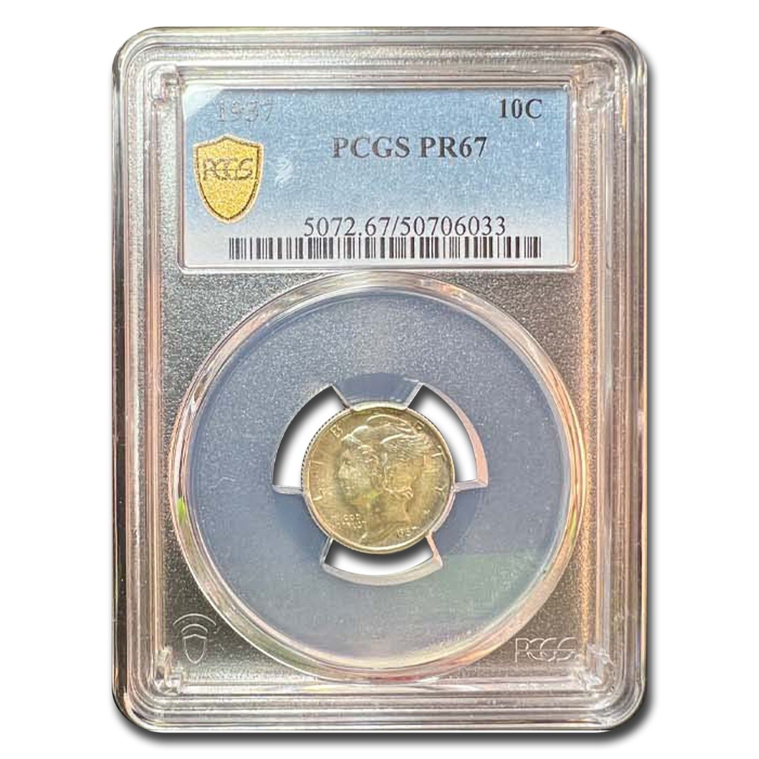1937 Mercury Dime PR-67 PCGS