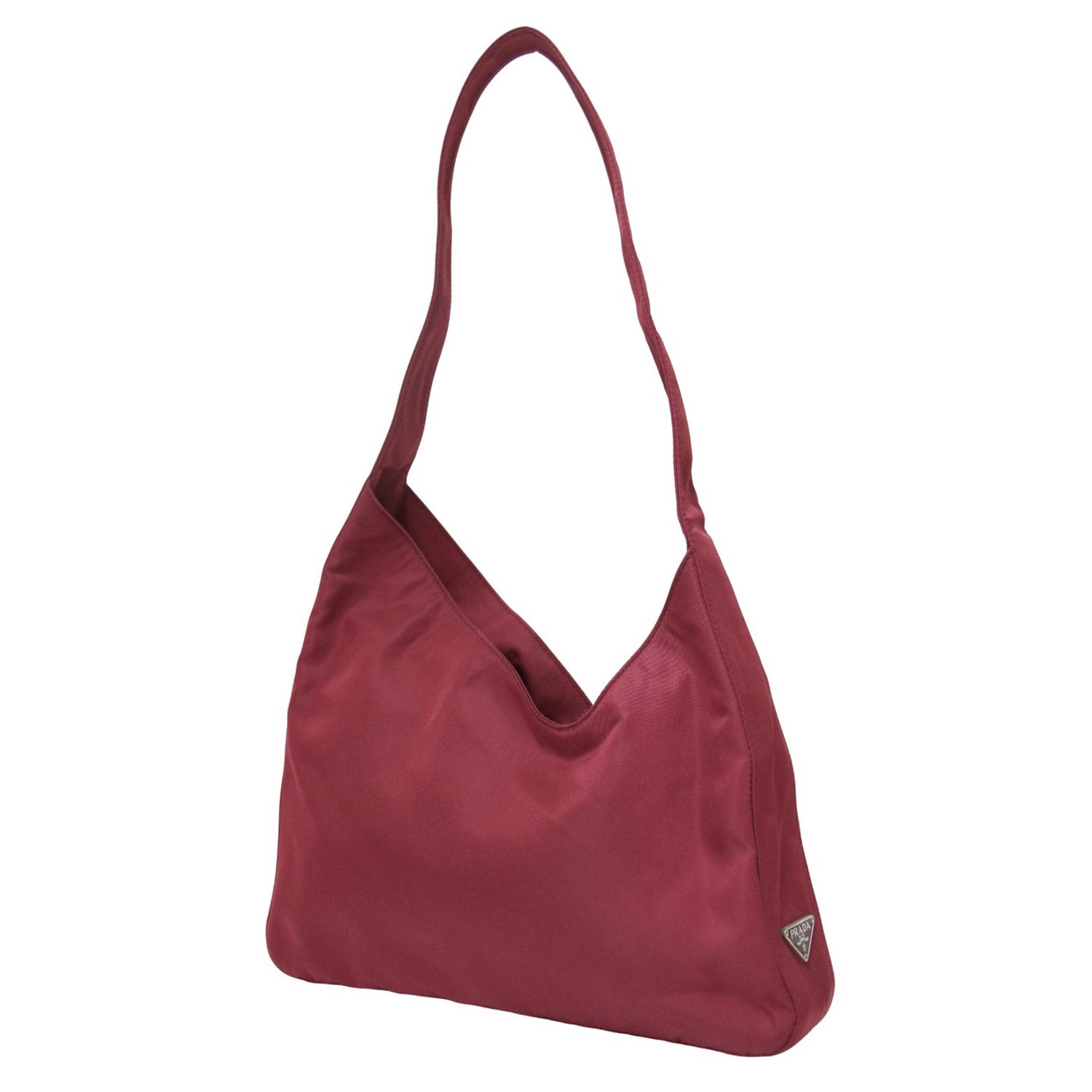 美品✨PRADA 三角ロゴプレート　ハンドバッグ　ナイロン　レッド　肩掛け PRADA - 美品 PRADA プラダ 三角ロゴ ナイロン ミニ 2way ポーチ
