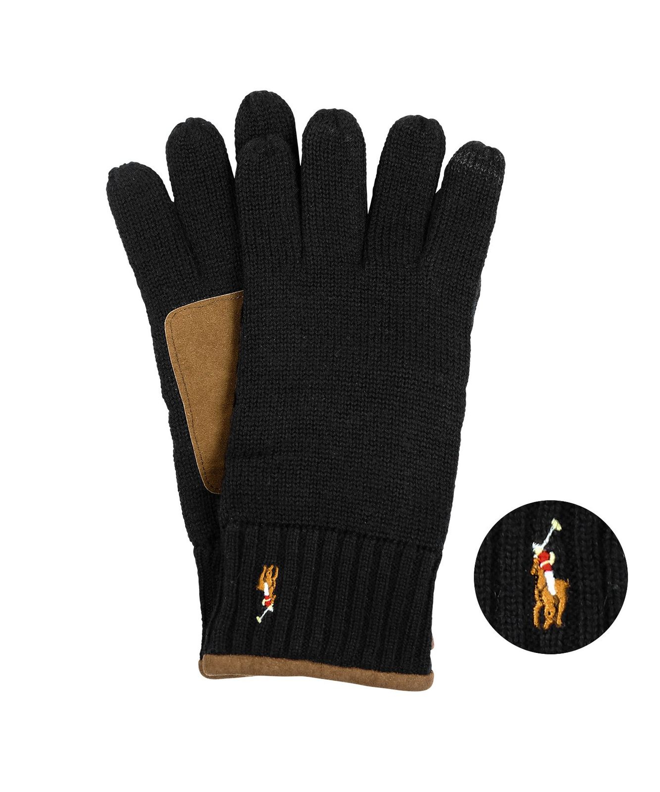 並行輸入 CLASSIC LUX MERINO TOUCH GLOVE WITH LEATHER PATCH メンズ 手袋 513283 メール便 1.ブラック