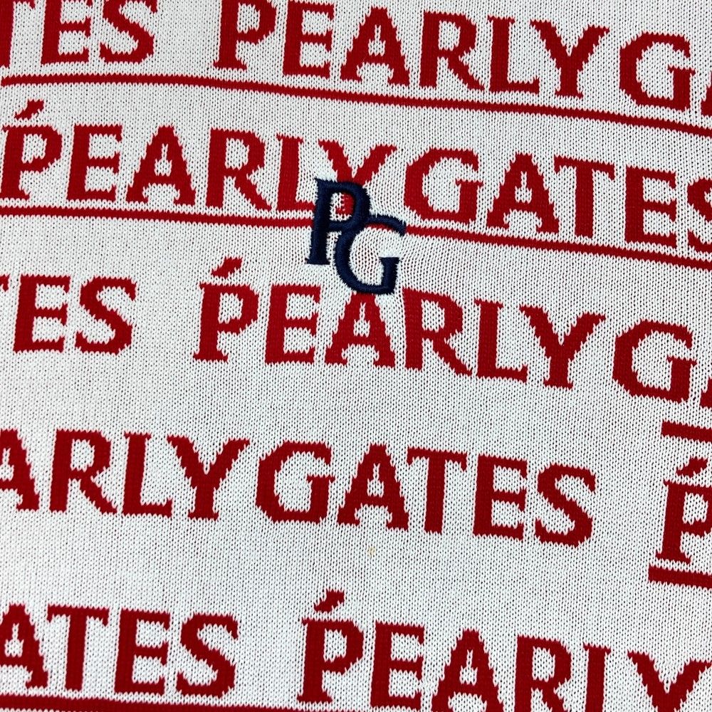 サイズ：6 PEARLY GATES パーリーゲイツ  ニットセーター メゾンロゴ柄 ホワイト系 [240101413558] ゴルフウェア メンズ ストスト サイズ：6 PEARLY GATES パーリーゲイツ ニットセーター