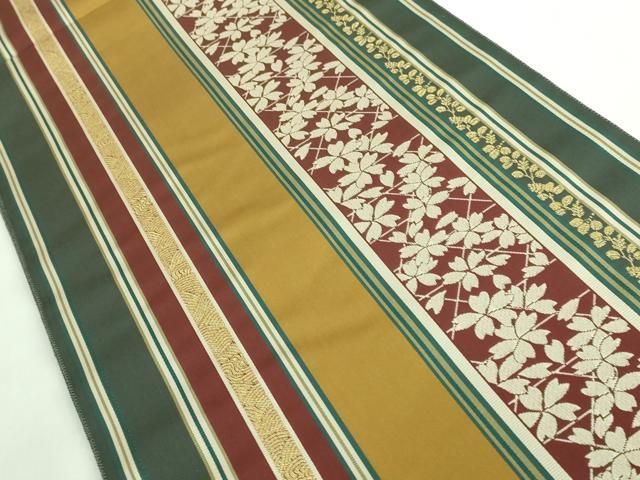 平和屋着物□極上 博多織人 黒木織物 本場筑前博多帯 両面 全通柄袋帯  