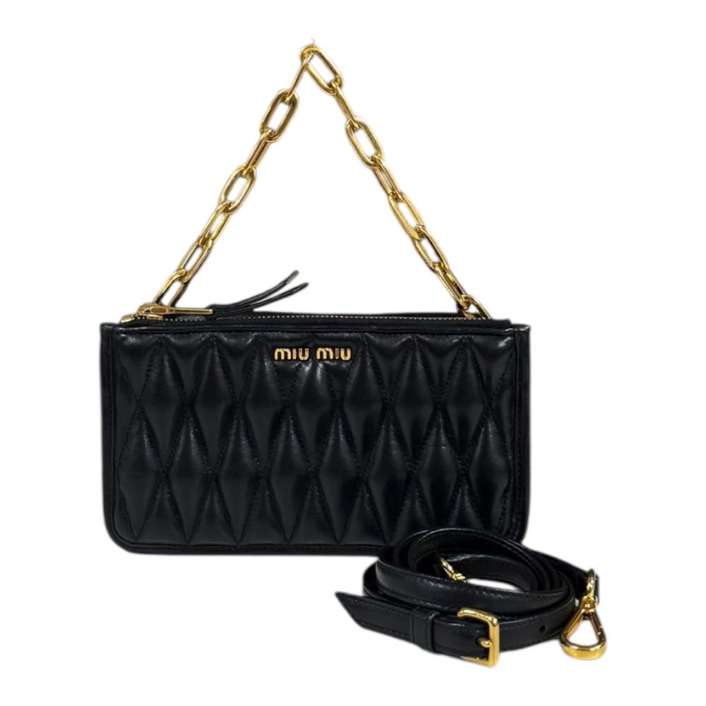 【MiuMiu】マテラッセ ショルダーバッグ ブラック・中古 楽天市場】【お値下げ品】【中古】 MIUMIU （ミュウミュウ