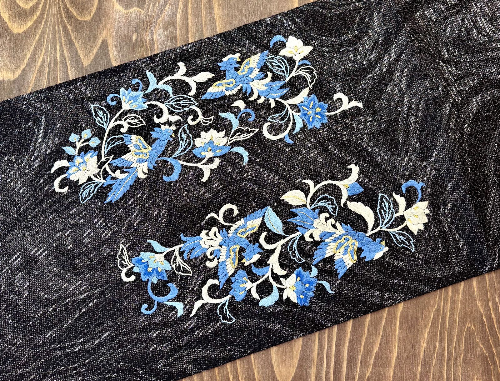 正絹】袋帯 六通 中国三大刺繍 汕頭・相良刺繍 総刺繍 正倉院文様 希少