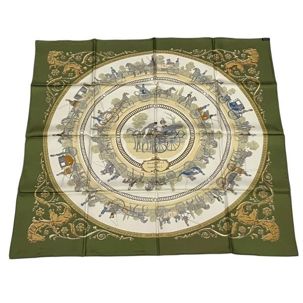 エルメス Hermes カレ90 LA PROMENADE DE LONGCHAMPS ブランド小物 スカーフ レディース