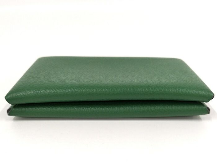 ◇エルメス◇カルヴィ デュオ コインケース W刻印 グリーン 系