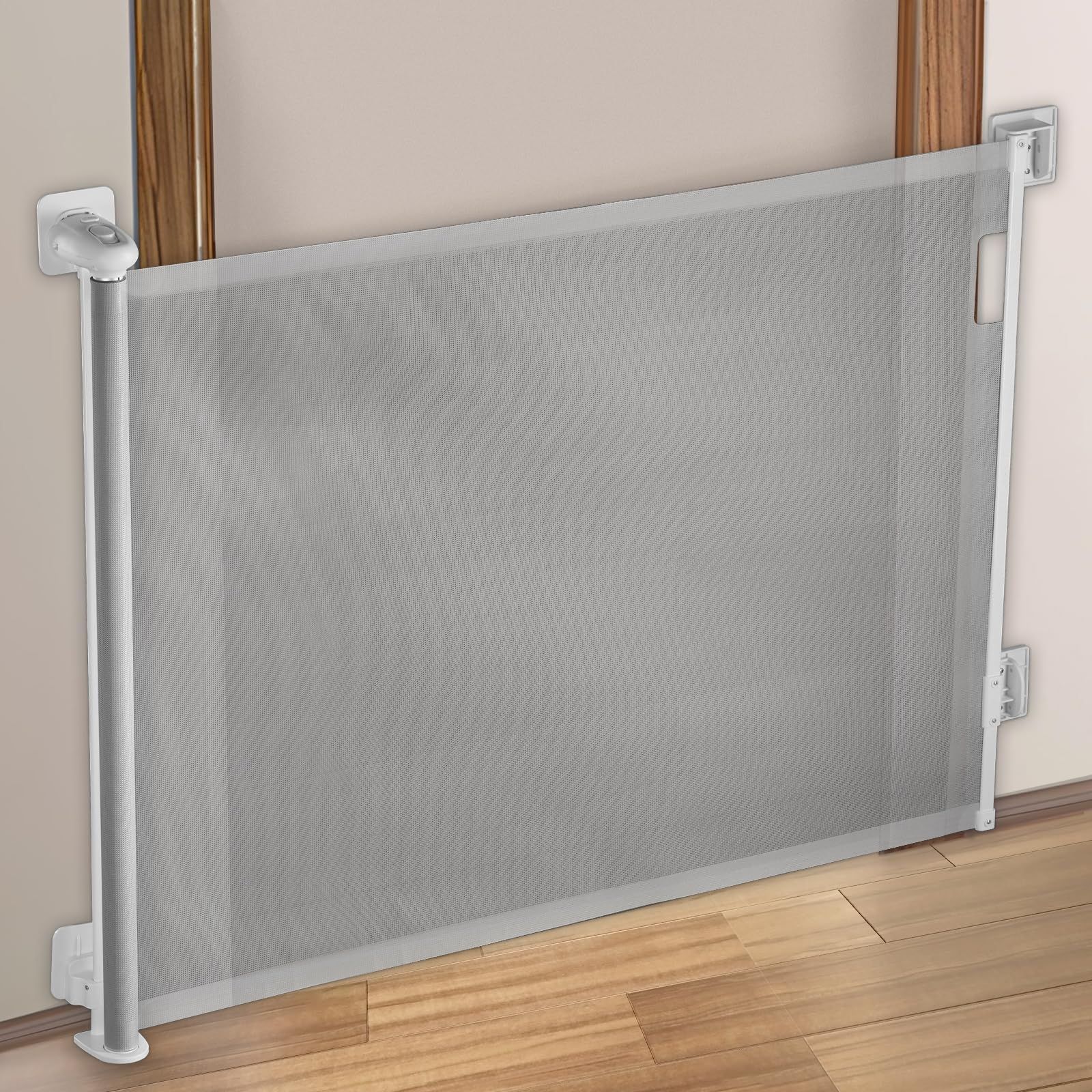 ペット高さ調節対応 191-255cm ドア ケージ留守番脱走防止柵【ブラウン