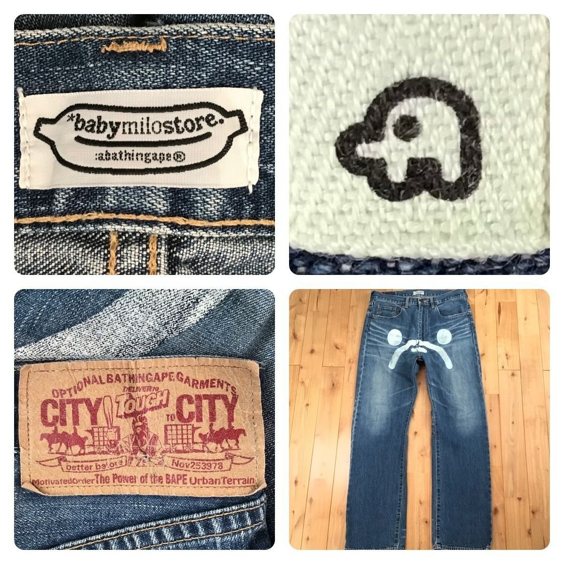 Milo Face Denim Pants Mサイズ a bathing ape BAPE マイロ デニム