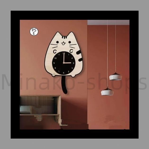 北欧風 蝶のデザイン木製掛け時計 静音タイプ 茶色 北欧風 立体的な森