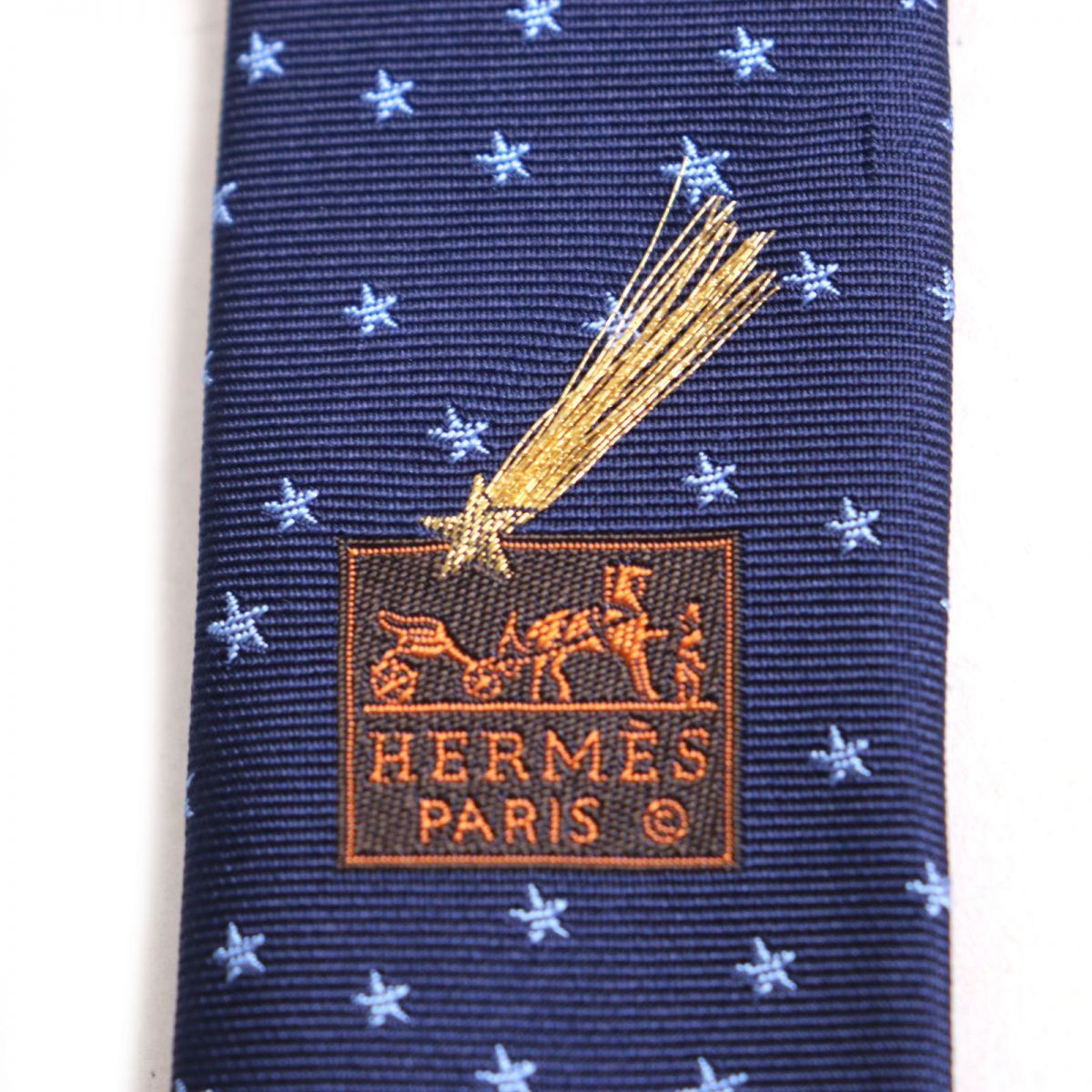 ❣️新品未使用タグ付❣️HERMES エルメス ネクタイ 流れ星 立体刺繍