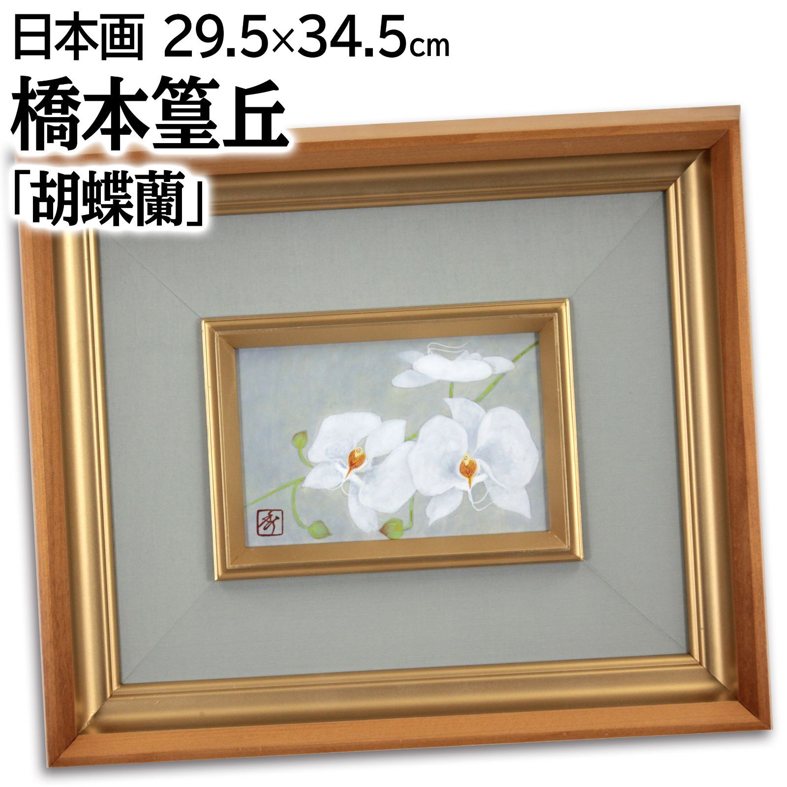 橋本篁丘 「胡蝶蘭」 日本画 絵画 橋本篁丘 『胡蝶蘭』 日本画 - 北海道画廊