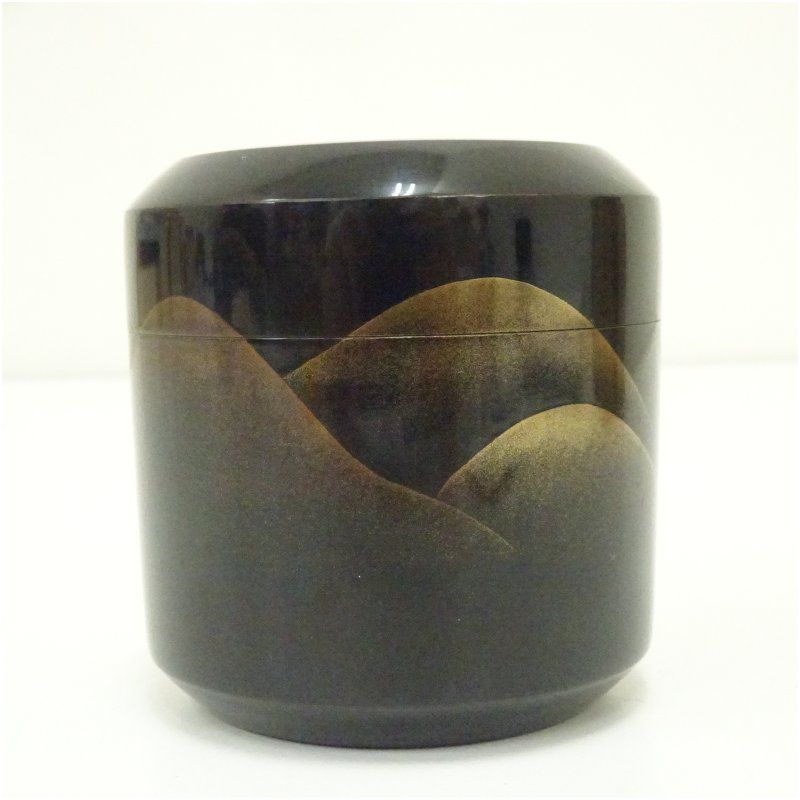 新井司峯　遠山蒔絵　雪吹棗　共箱 漆器 漆芸 茶道具 新井司峰造 遠山蒔絵雪吹棗（共箱） 茶道 茶道具 おしゃれ 茶器