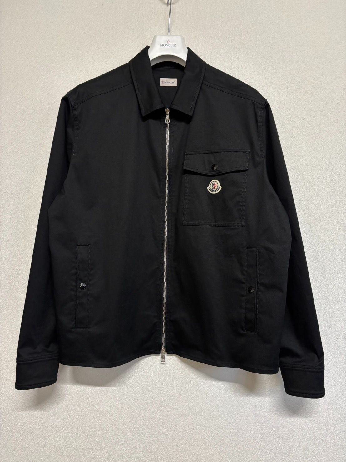 MONCLER モンクレール CAMICIA SHIRT シャツ ジャケット ジャンパー ジップ アウター 黒 ブラック コットン XXLサイズ ハンガー付