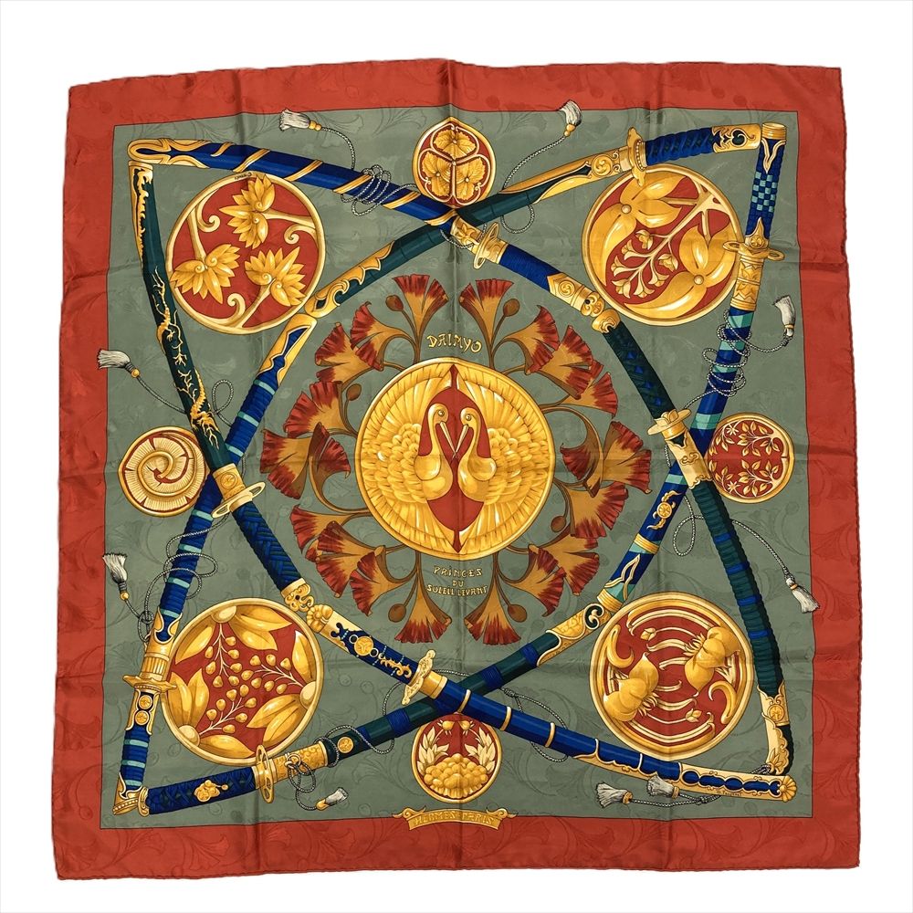 未使用品 エルメス HERMES カレ90 DAIMYO 日出る国の皇子スカーフ エルメス HERMES カレ90 大名 日出る国の皇子 DAIMYO PRINCES DO